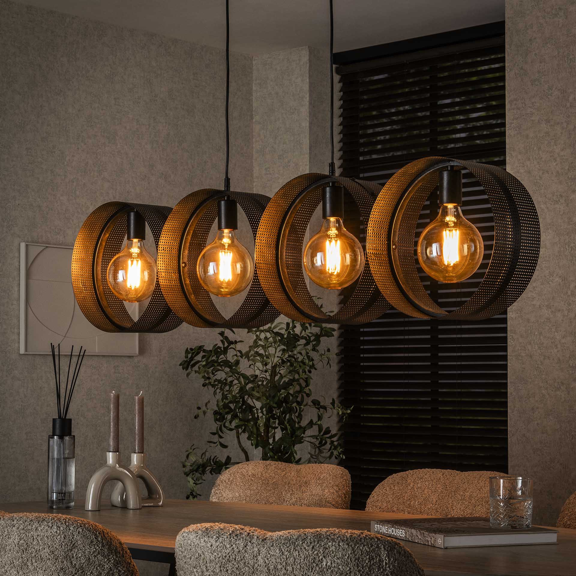 Hanglamp 4L ring geperforeerd / Charcoal