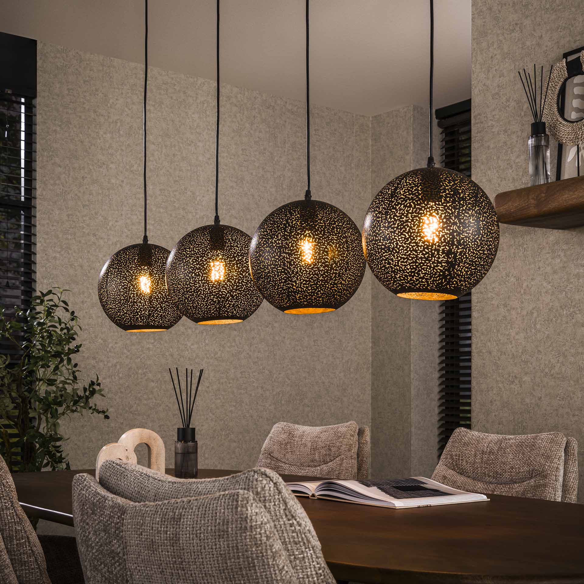 Hanglamp 4x 25 zip / Artic zwart