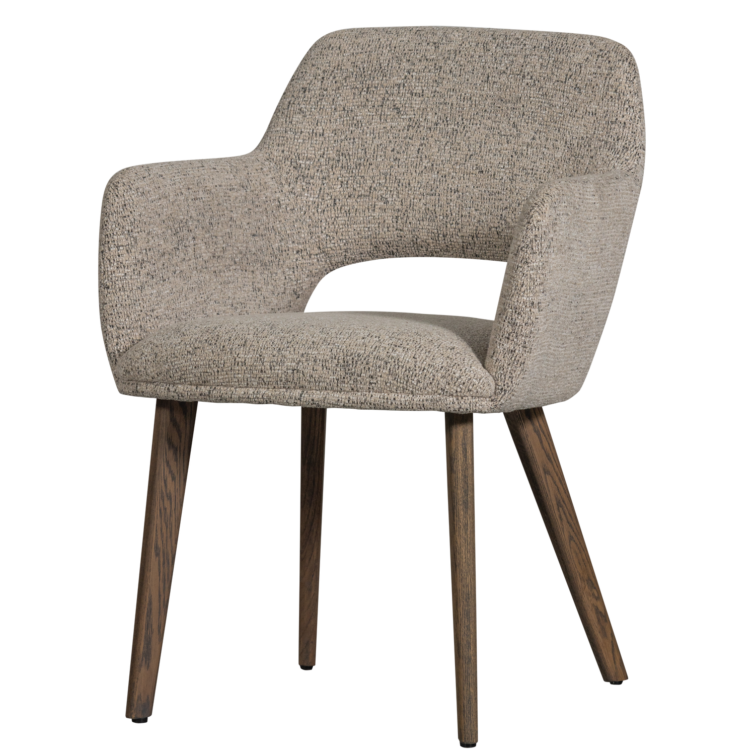 MURAT EETKAMERSTOEL NATUREL MET HOUTEN POOT MYSTIC BROWN