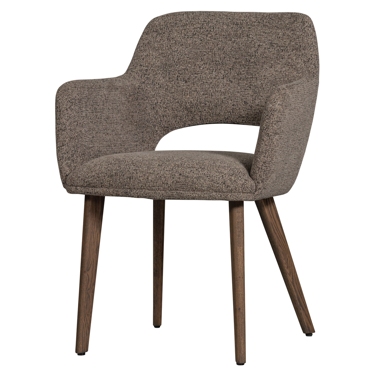MURAT EETKAMERSTOEL TAUPE MET HOUTEN POOT MYSTIC BROWN