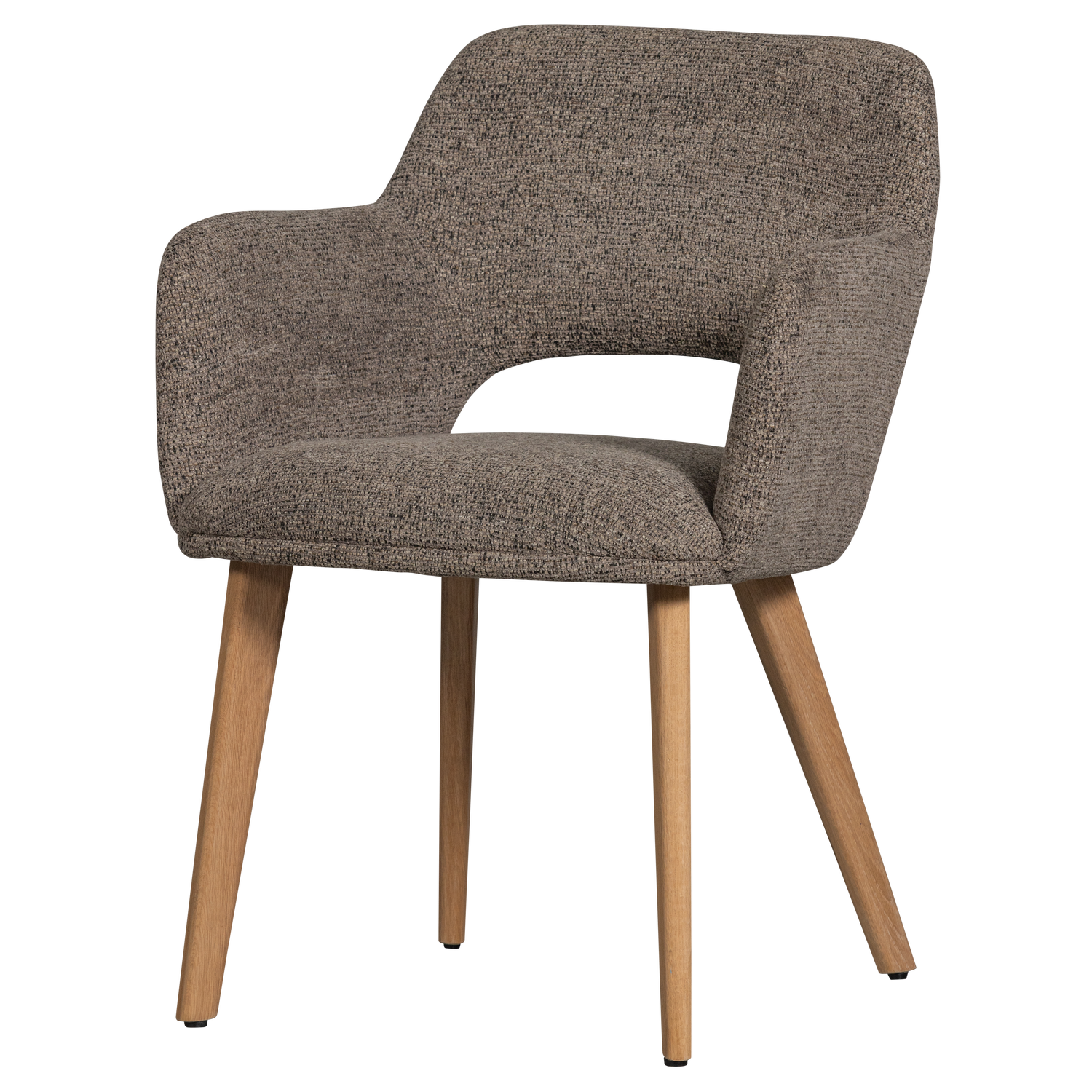 MURAT EETKAMERSTOEL TAUPE MET HOUTEN POOT NATUREL