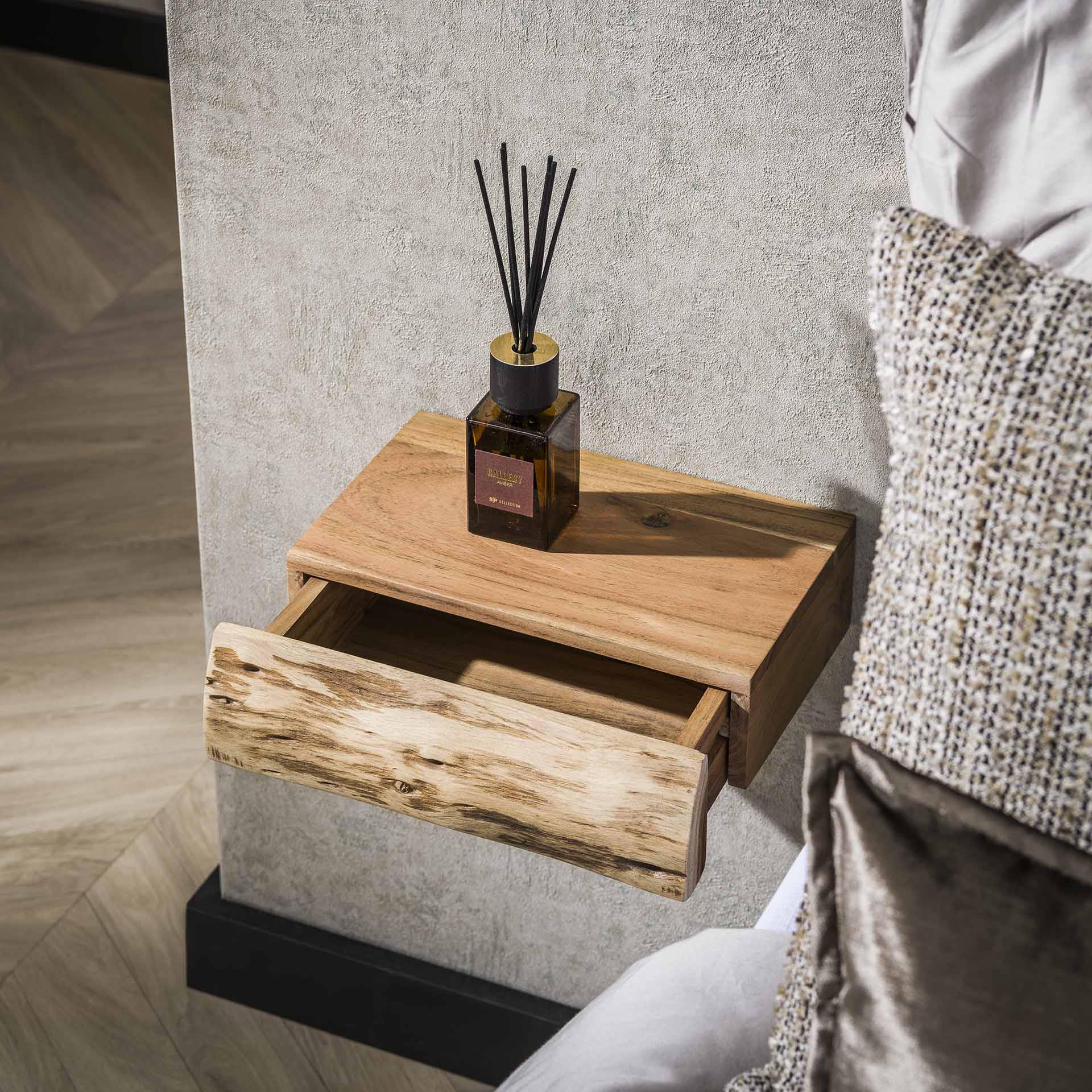 Nachtkastje 1L set/2 tree XS / Massief acacia naturel