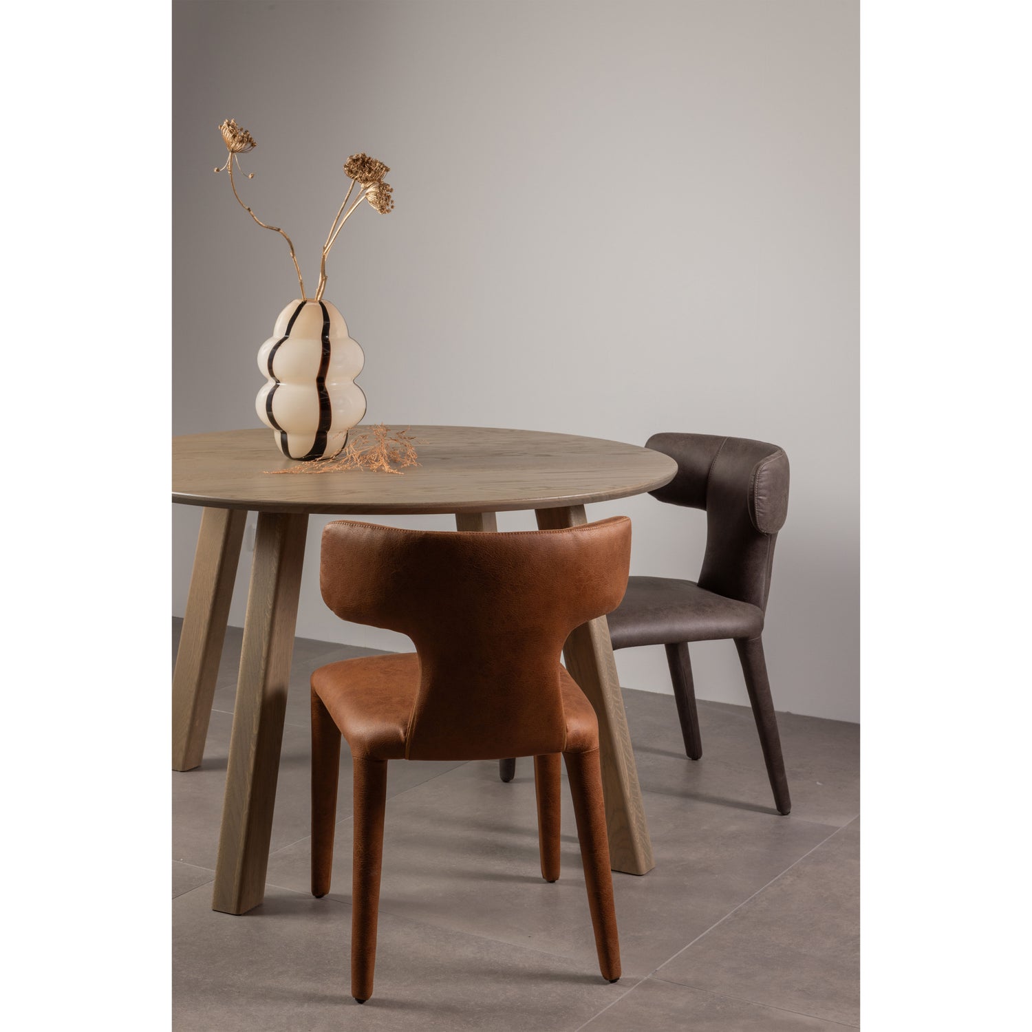 PERMIT EETKAMERSTOEL LEERLOOK COGNAC