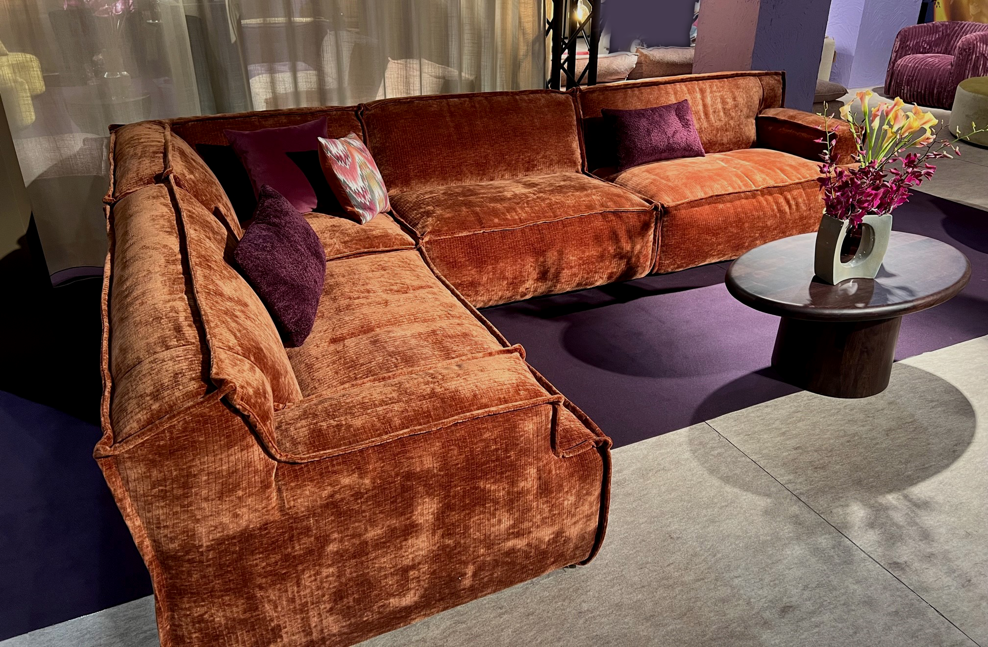 Showroommodel, zelf afhalen! Hoekbank Platani Copper