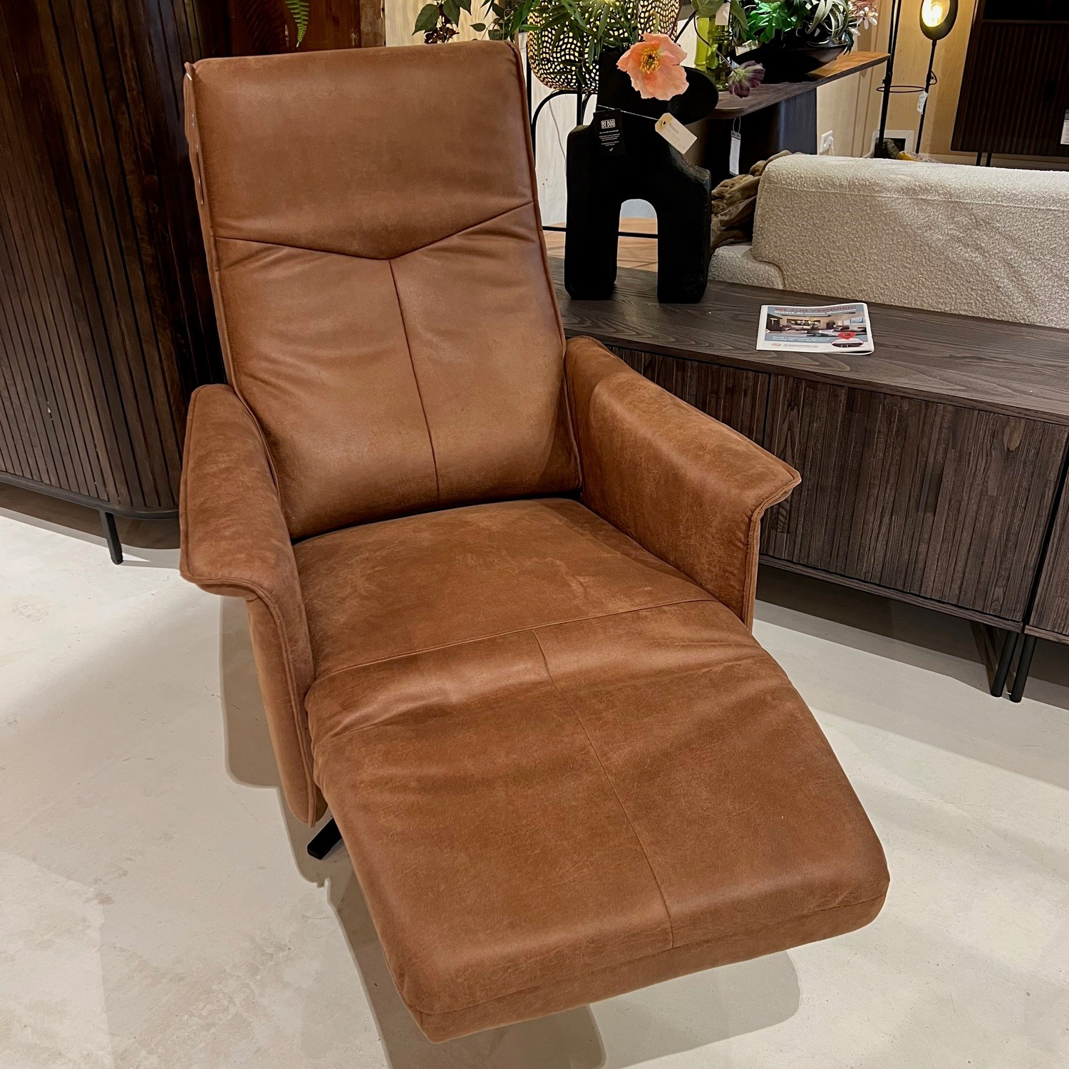 Showroommodel, zelf afhalen! Relaxfauteuil Mick Kunstleer Bruin