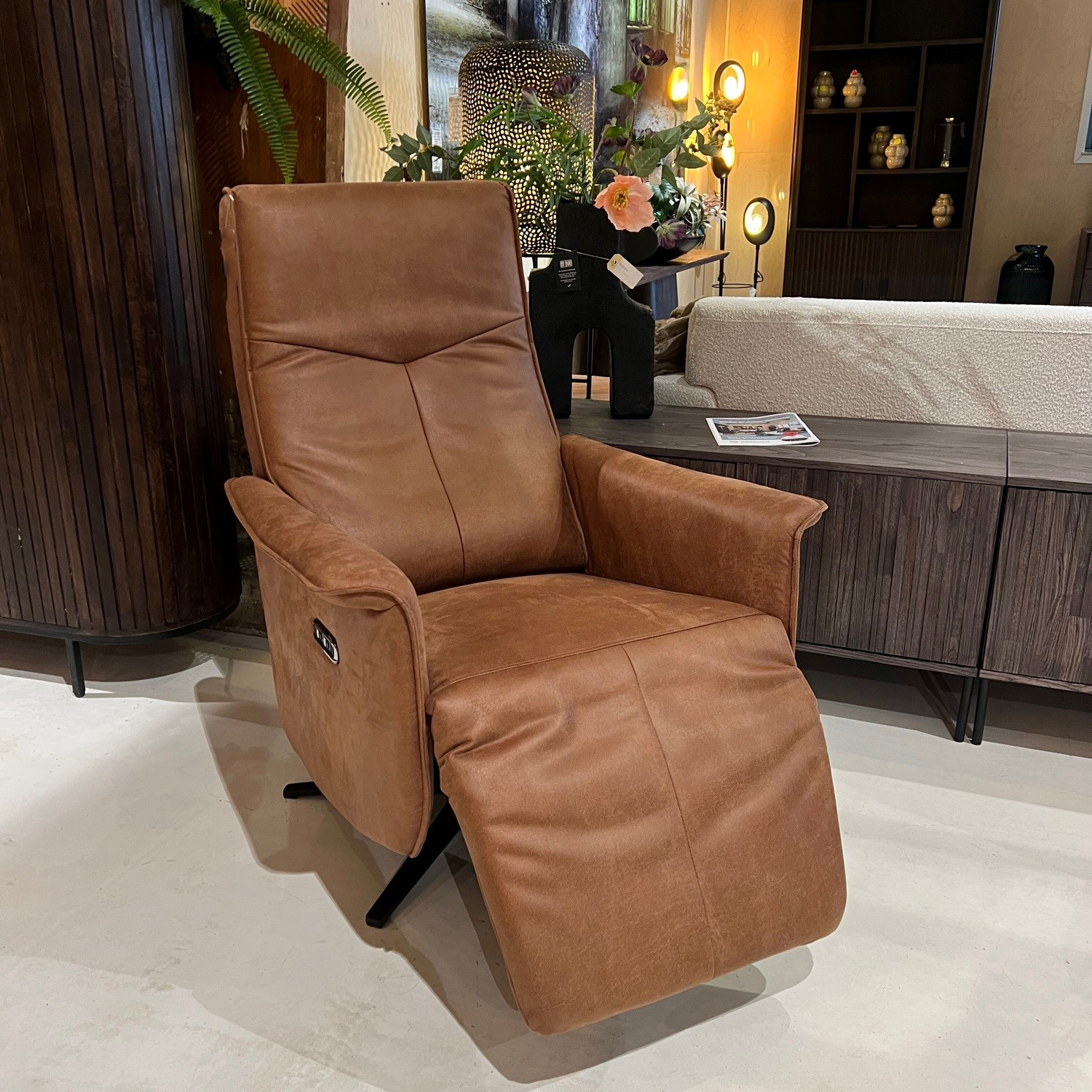Showroommodel, zelf afhalen! Relaxfauteuil Mick Kunstleer Bruin