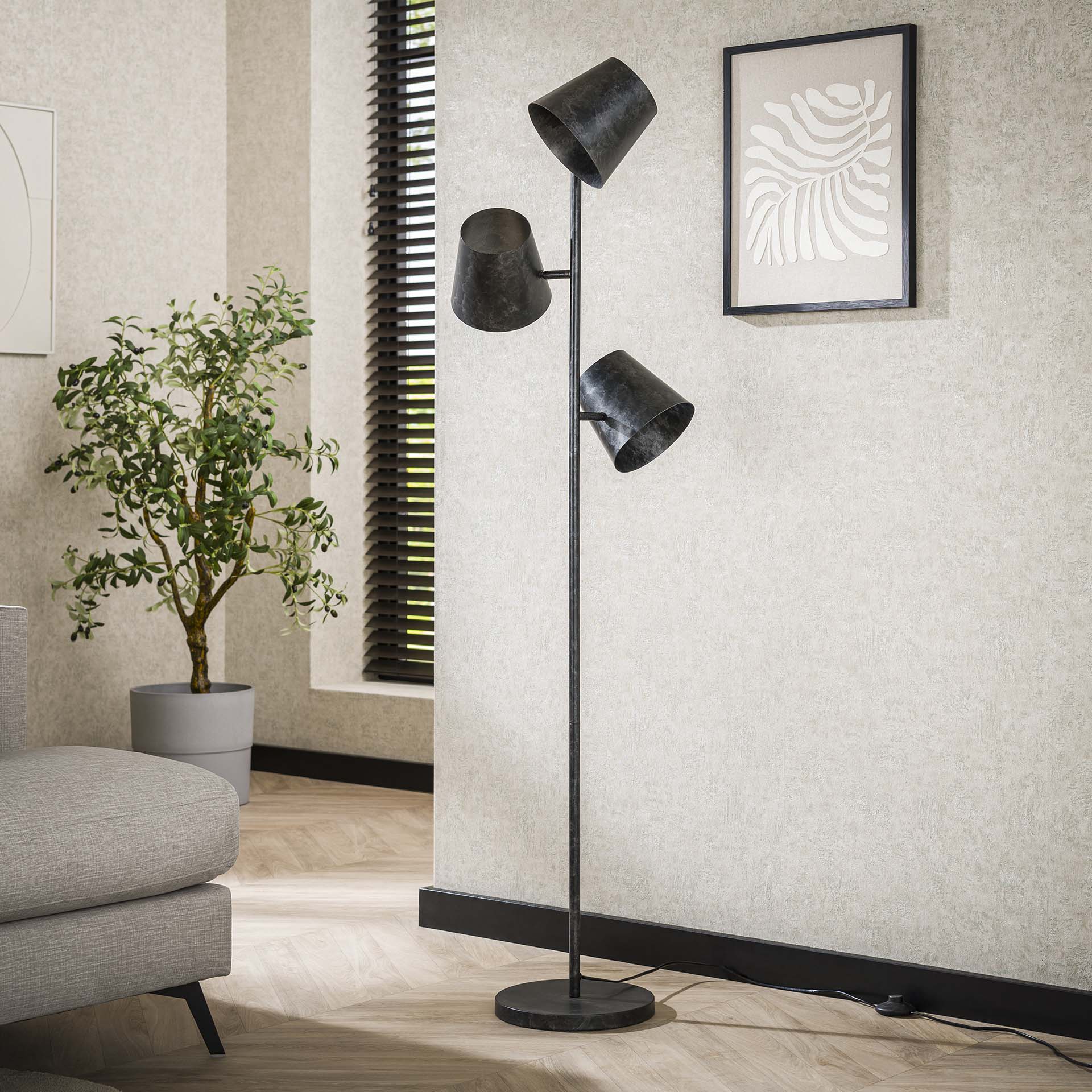 Vloerlamp 3x 18 Kinetic / Charcoal