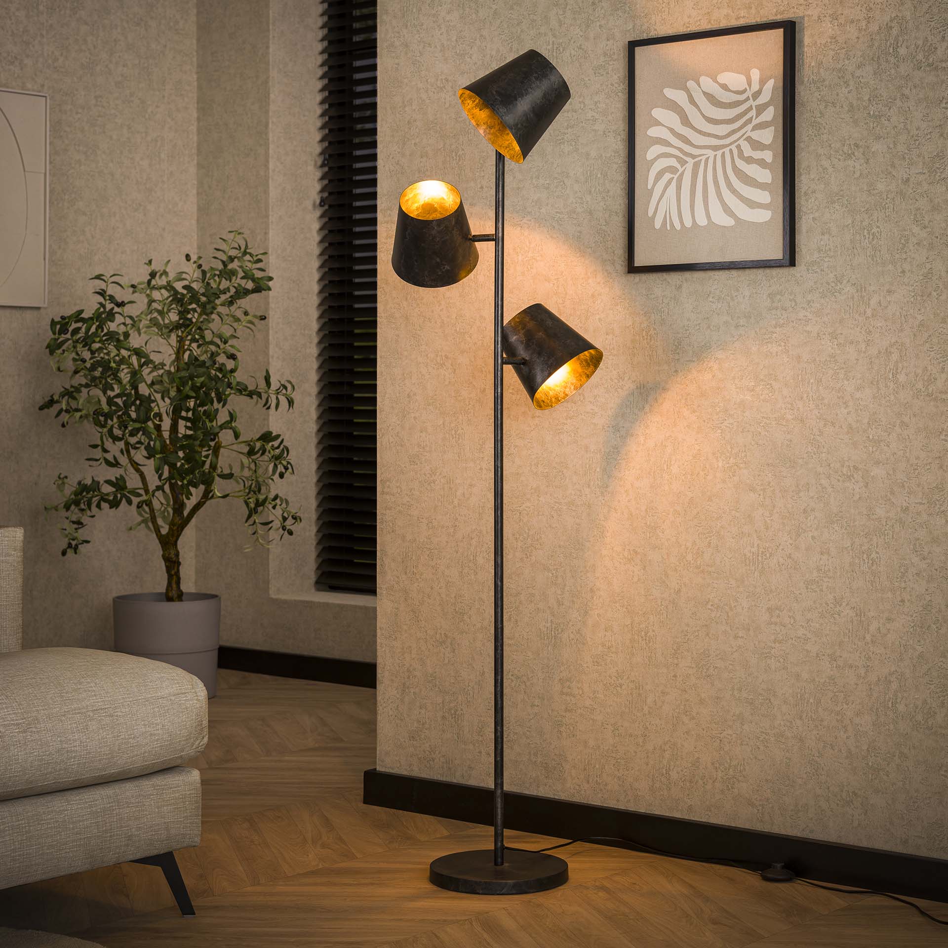 Vloerlamp 3x 18 Kinetic / Charcoal