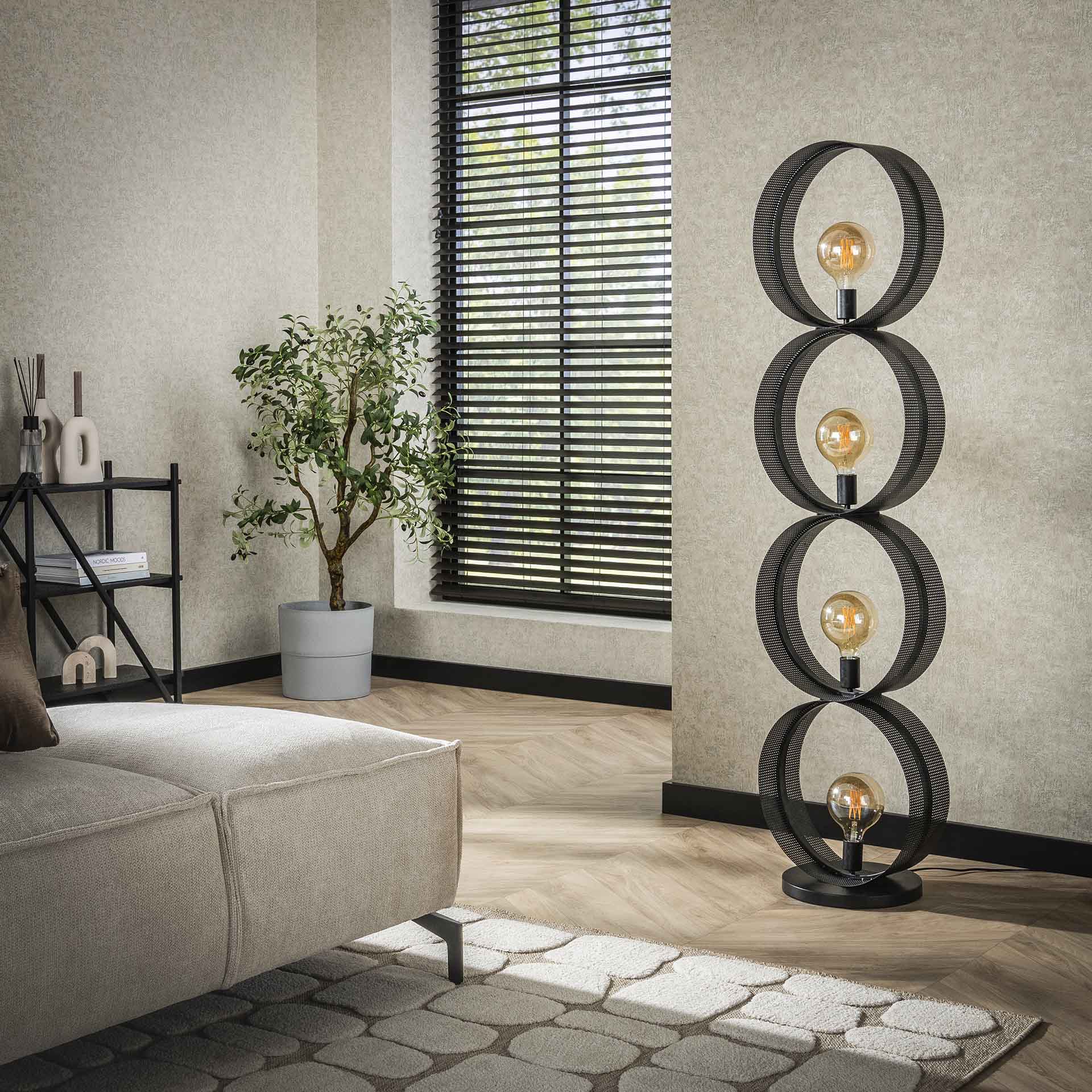 Vloerlamp 4L ring geperforeerd / Charcoal