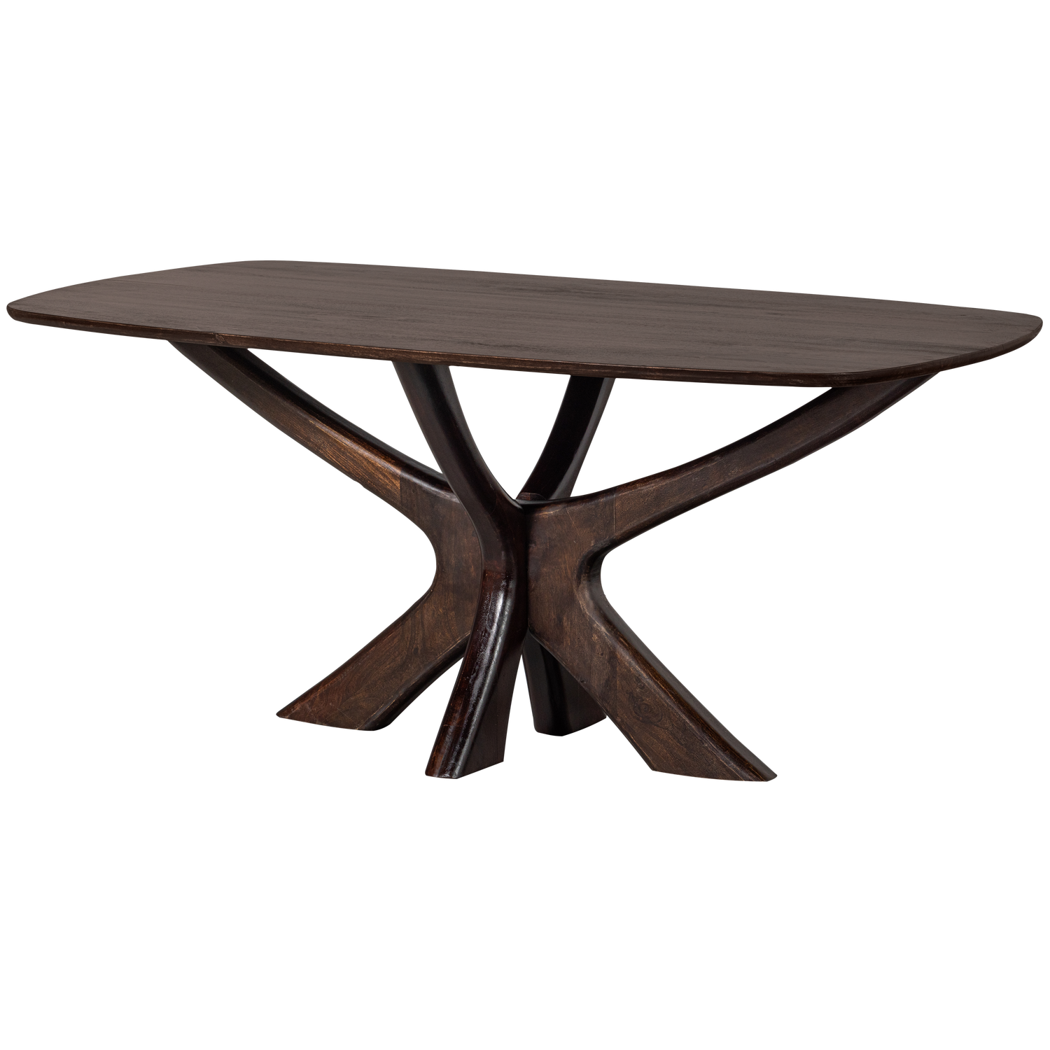 BRIDGE EETTAFEL MET KRUISPOOT MANGO HOUT WALNOOT 180x100CM