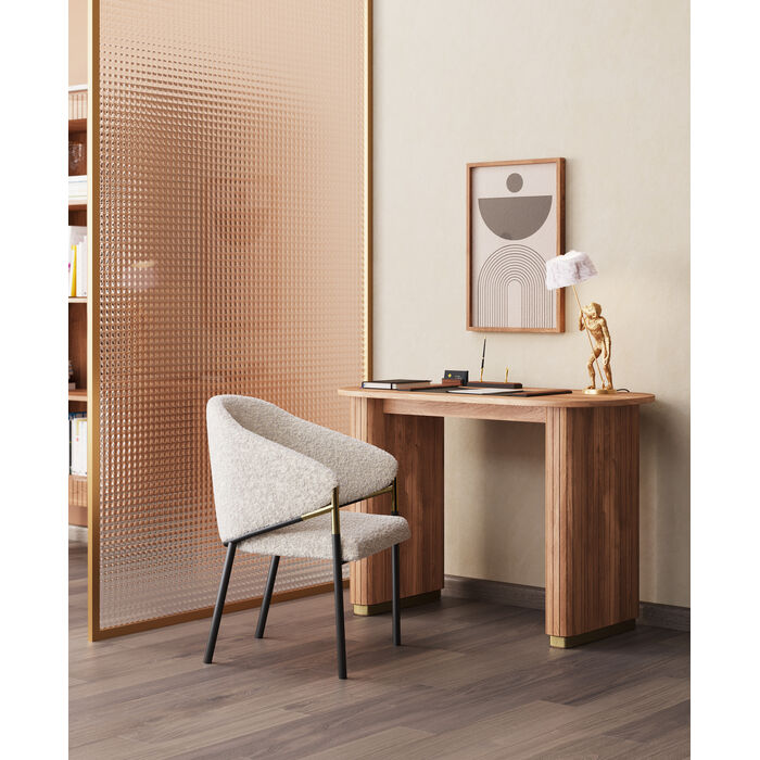 Eetkamerstoel met armleuningen Boulevard Boucle creme