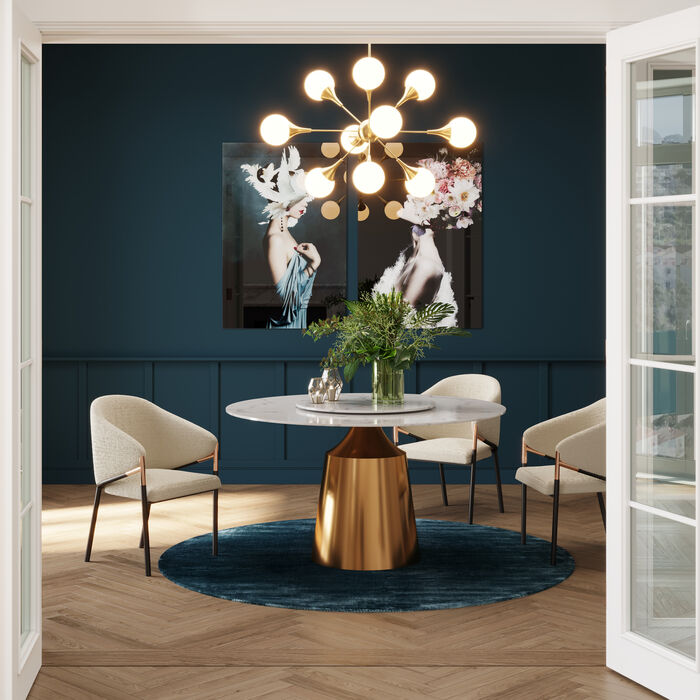 Eetkamerstoel met armleuningen Boulevard Boucle creme