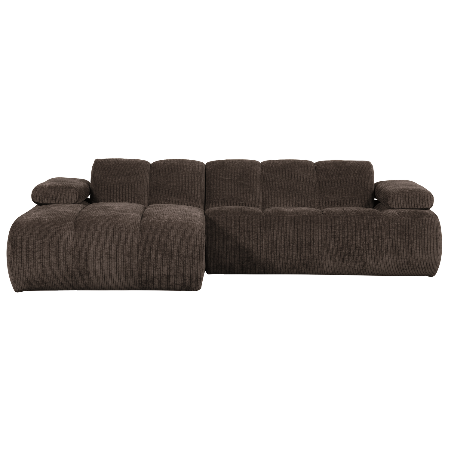 MOJO CHAISE LONGUE LINKS GEWEVEN RIBSTOF BRUIN