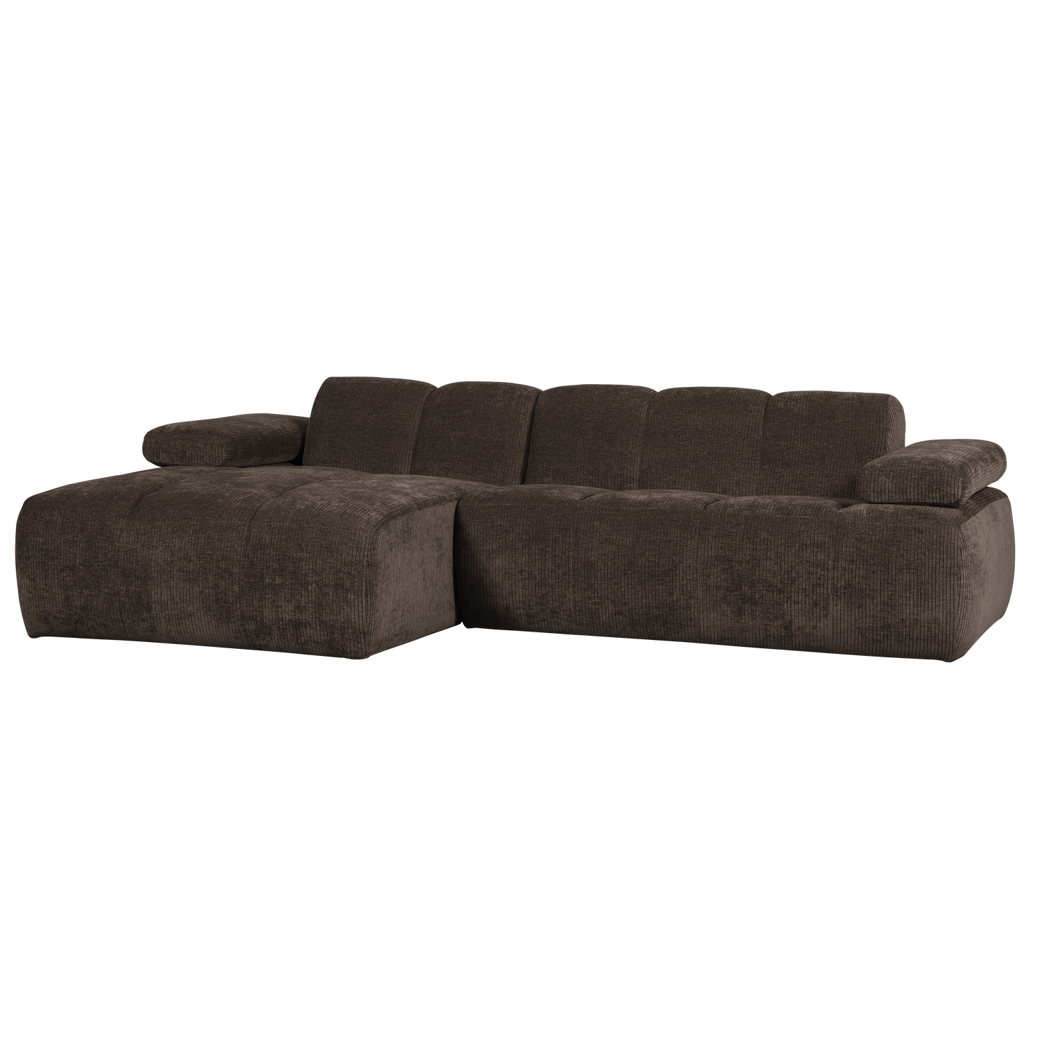 MOJO CHAISE LONGUE LINKS GEWEVEN RIBSTOF BRUIN