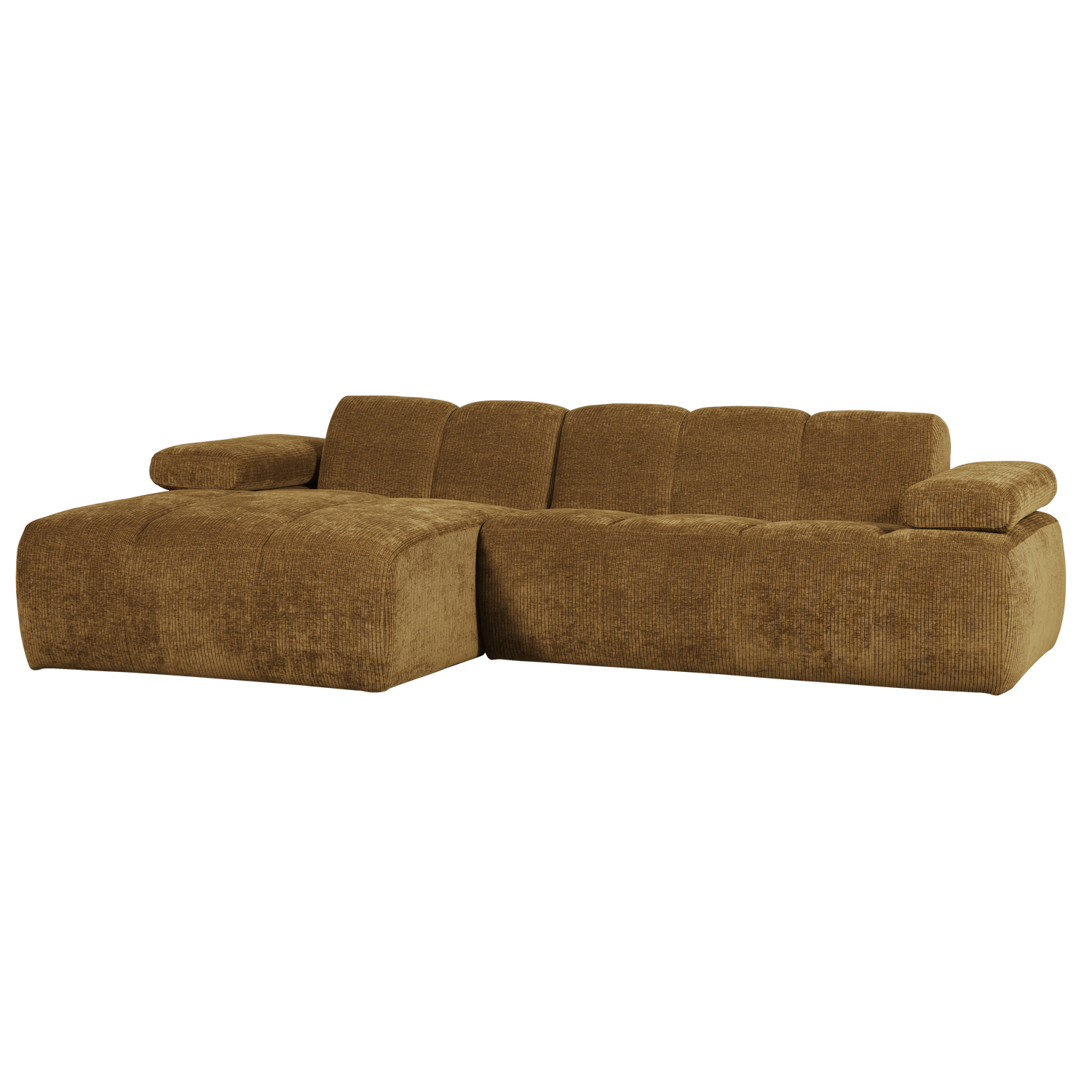 MOJO CHAISE LONGUE LINKS GEWEVEN RIBSTOF HONINGGEEL