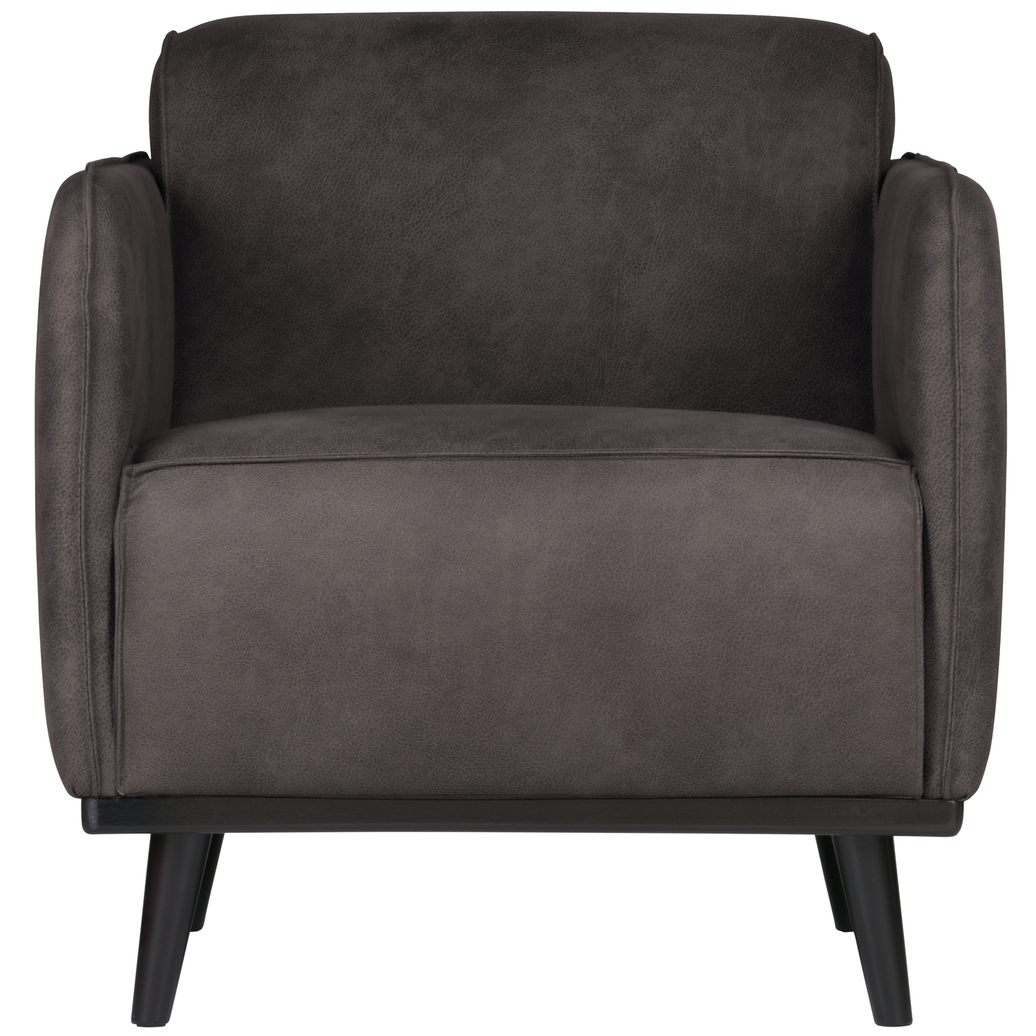 STATEMENT FAUTEUIL MET ARM LEDERLOOK DONKERGRIJS