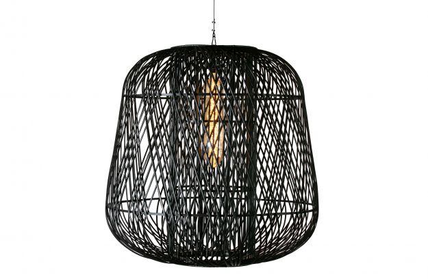 Showroommodel, zelf afhalen! Moza Hanglamp Bamboe Zwart 100x100cm