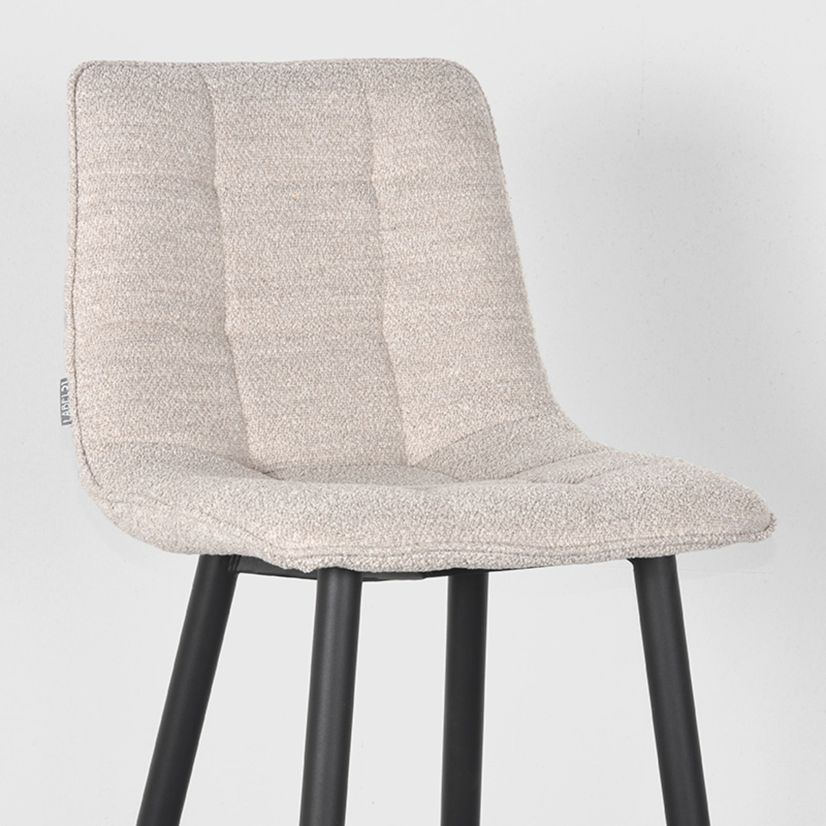 Showroommodel, zelf afhalen! Set V 2 - Barkruk Jelt - Naturel - Boucle - Zithoogte 78