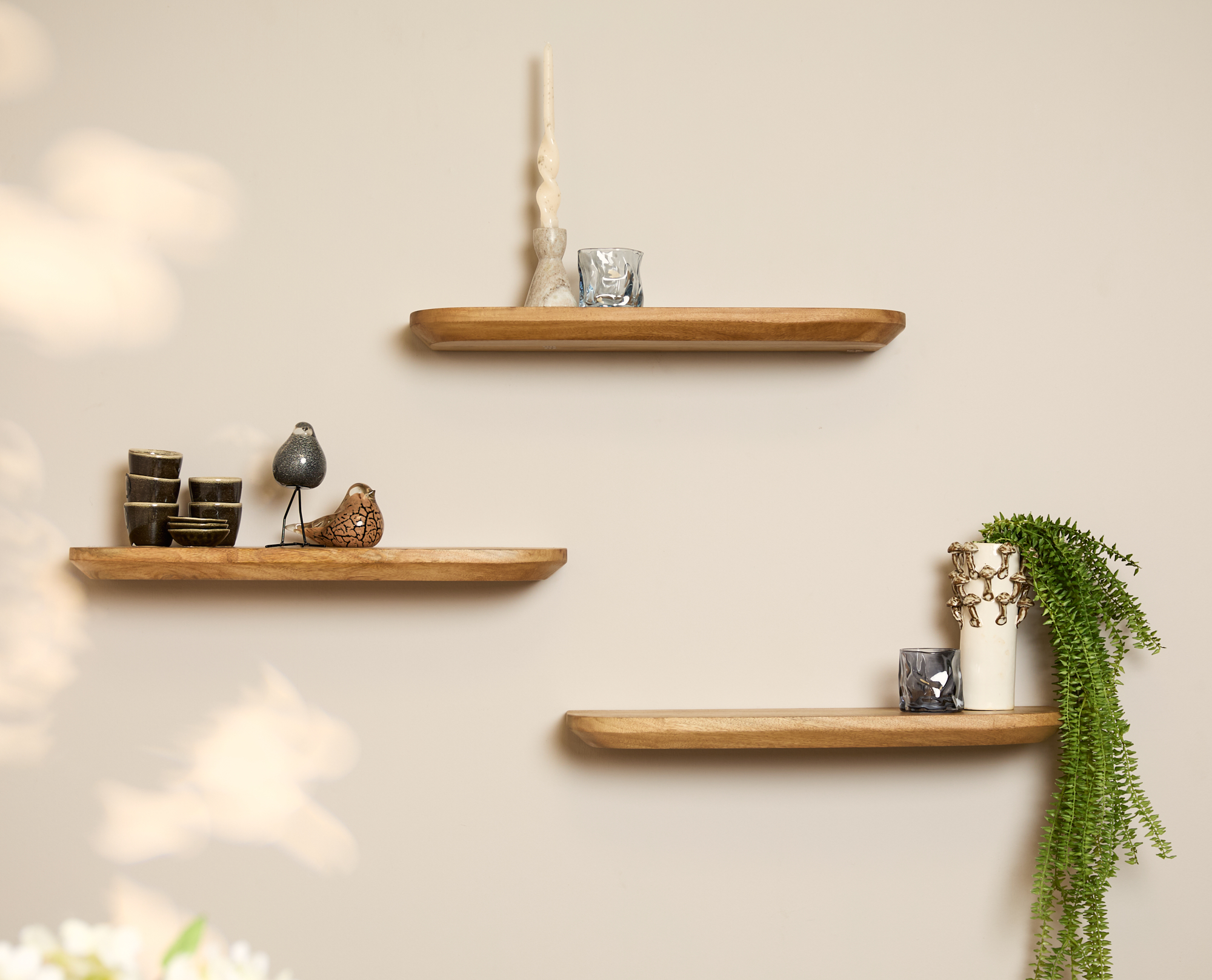 Wandplank Gusta Naturel | 60 cm | Set van 3