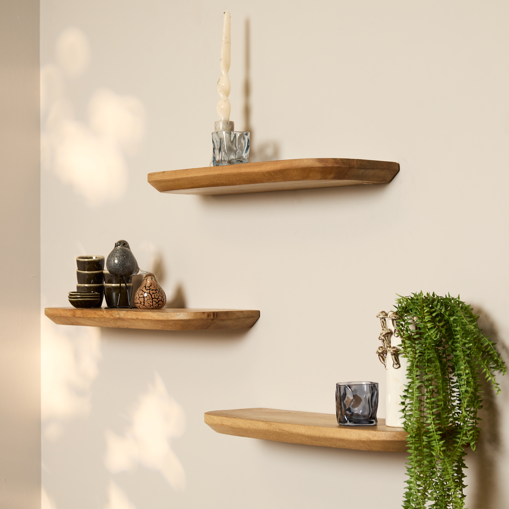 Wandplank Gusta Naturel | 60 cm | Set van 3