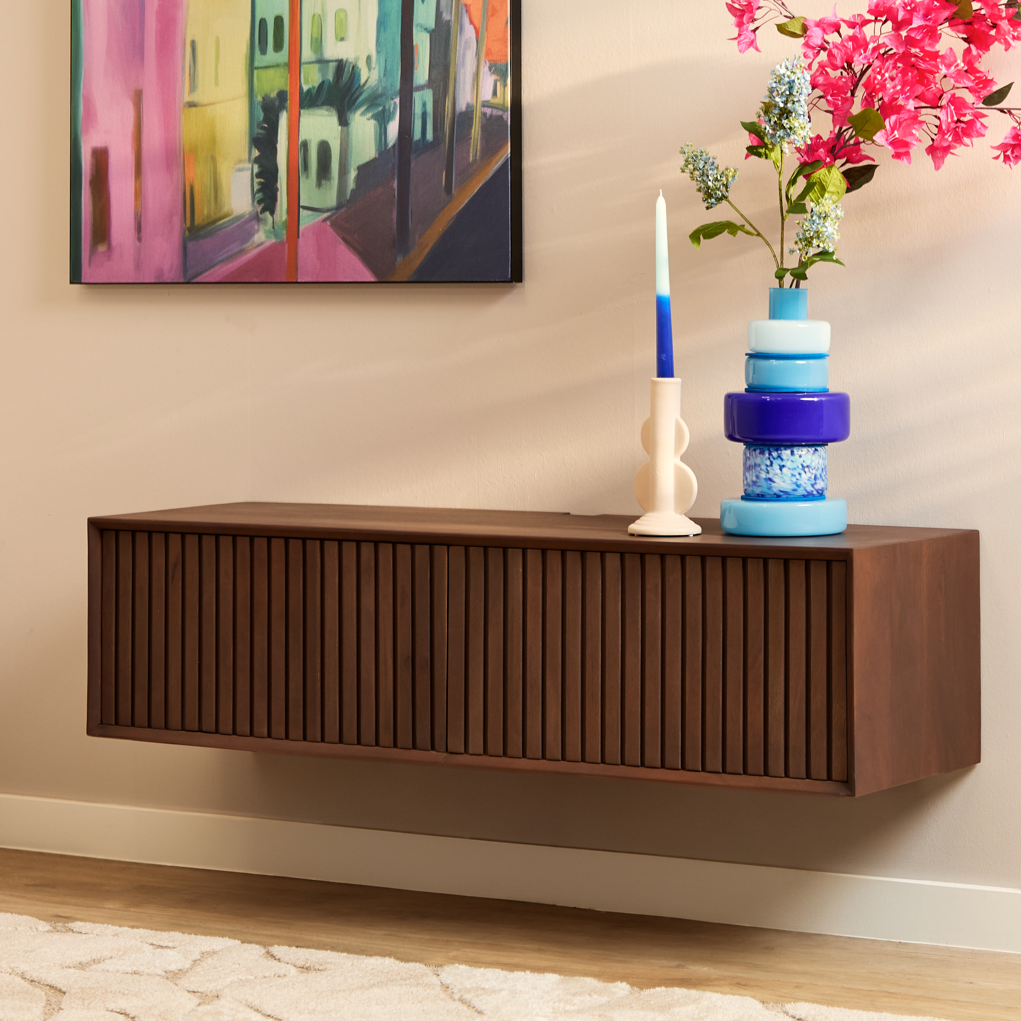 Zwevend tv meubel Madison Walnut | 120 cm