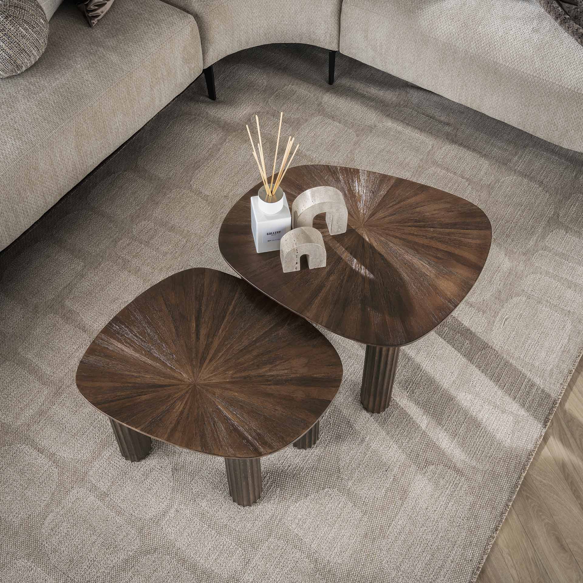 Bijzettafel set/2 XL Maya teak / Teak rust brown