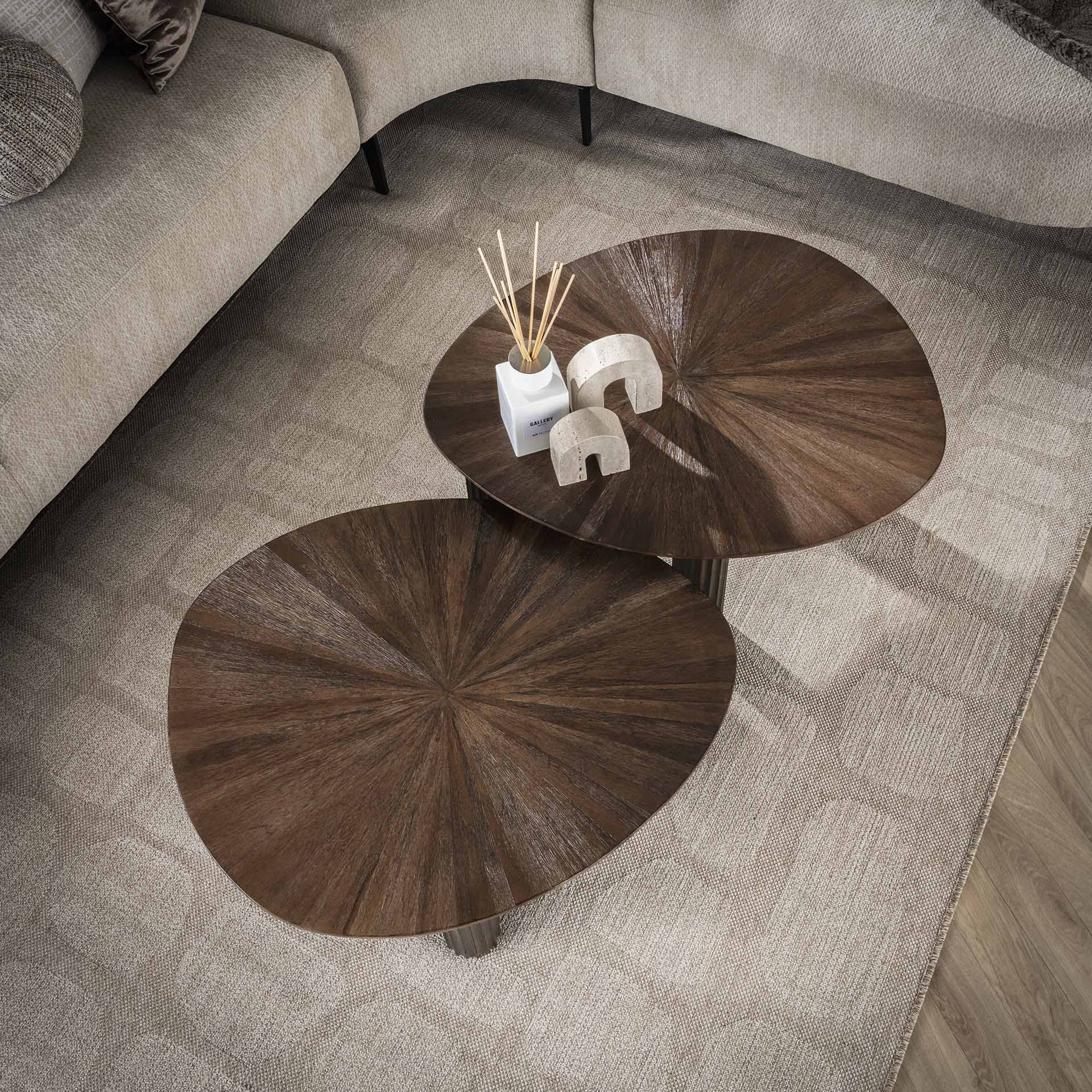 Bijzettafel set/2 vierhoekig Maya teak / Teak rust brown