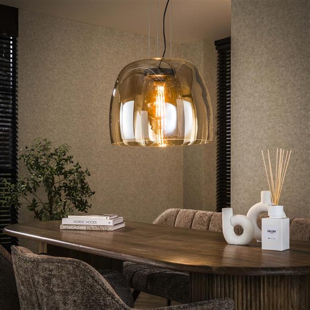 Hanglamp 1L drift XL glass / Amber color glas