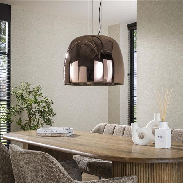 Hanglamp 1L drift XL glass / Copper color glas