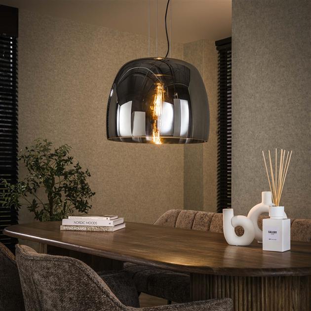 Hanglamp 1L drift XL glass / Smoke grey glas