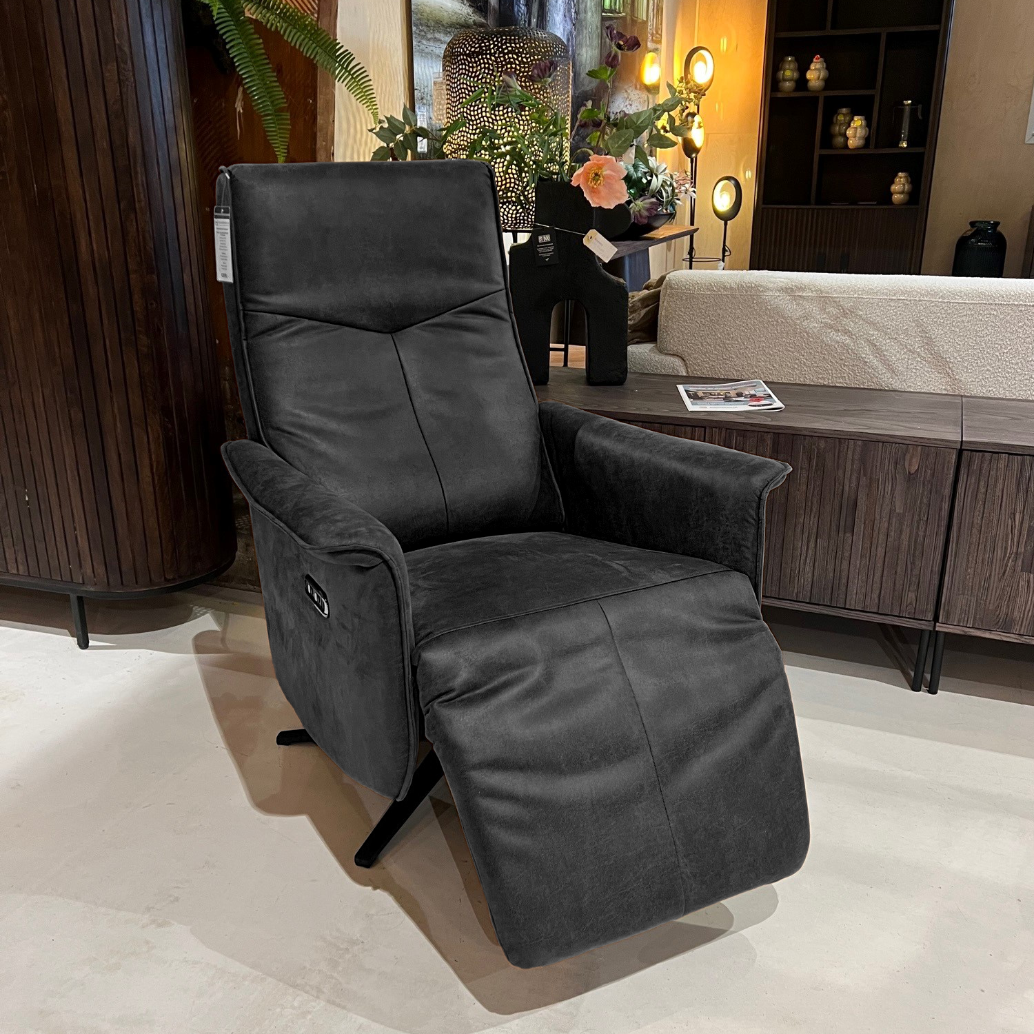 Relaxfauteuil Mick Kunstleer Antraciet