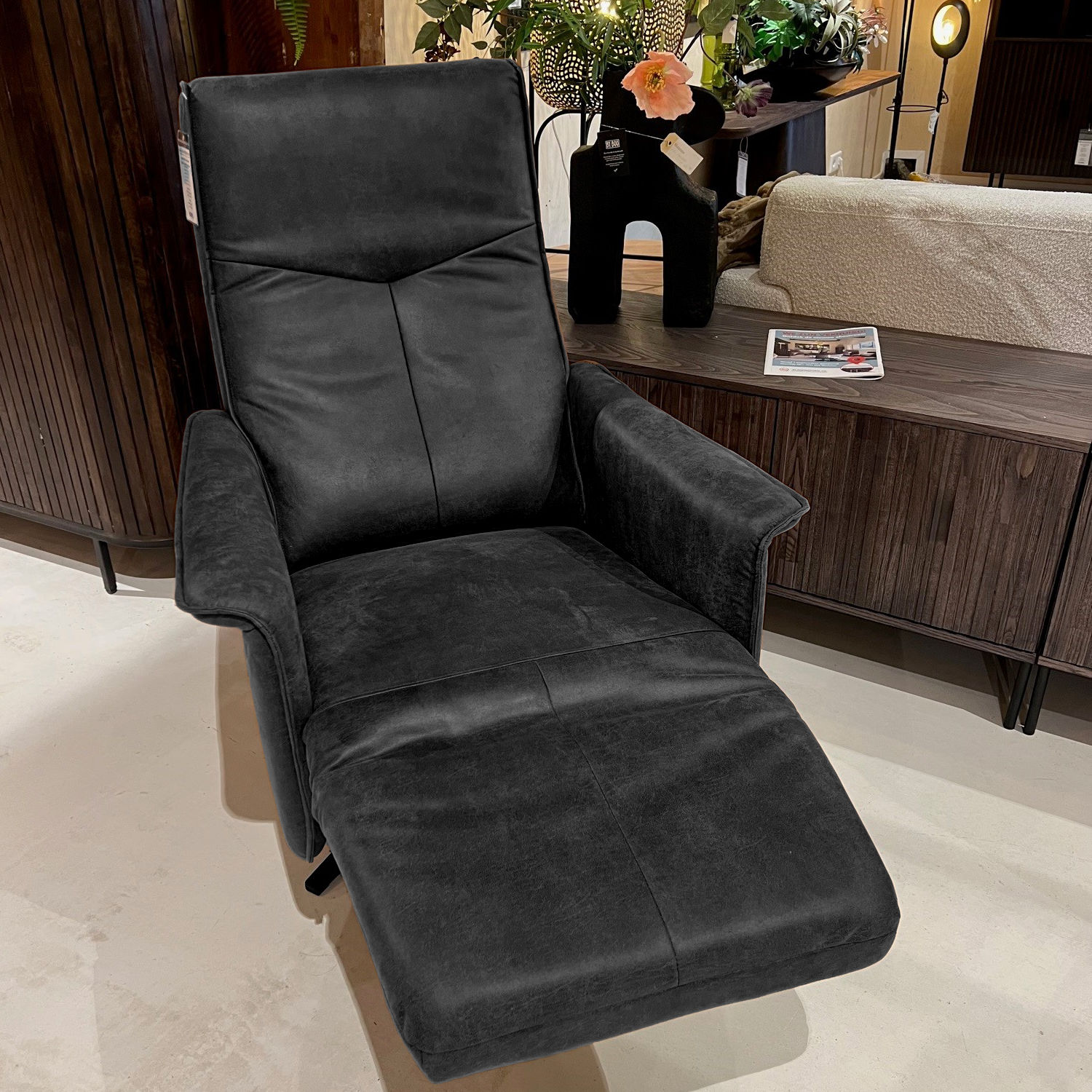Relaxfauteuil Mick Kunstleer Antraciet