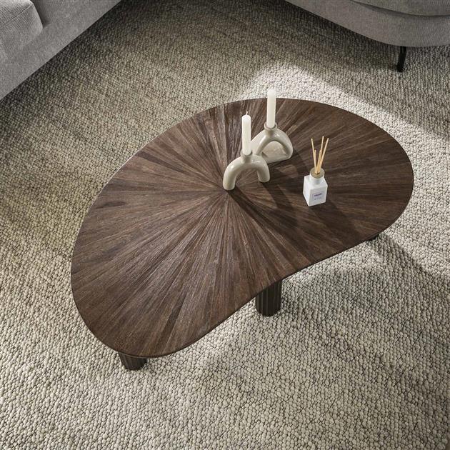 Salontafel 110cm niervormig Maya teak / Teak rust brown