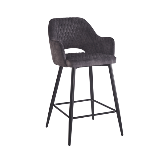 Showroommodel, zelf afhalen! Barkruk Club Velvet Antraciet