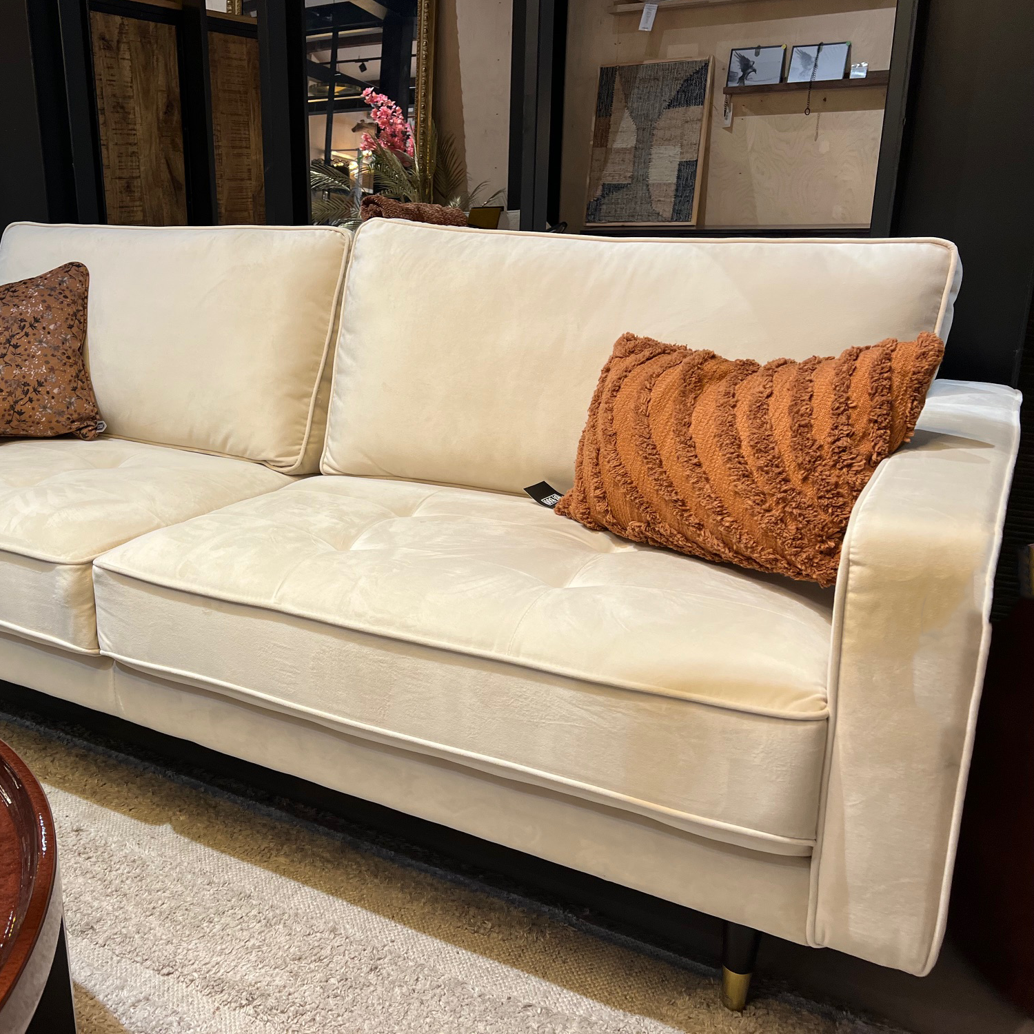 Sofa Miki 3-zits Velvet Pearl White