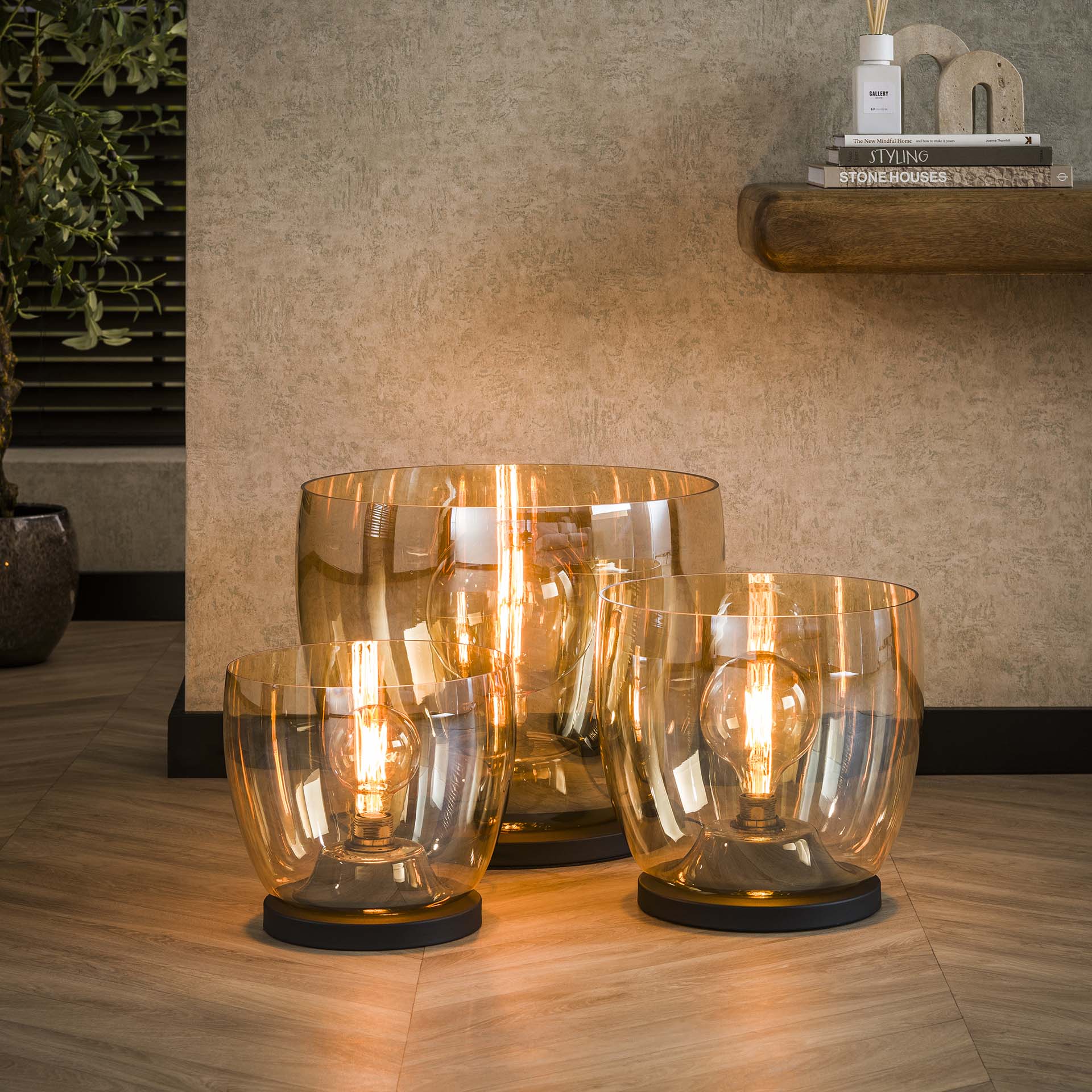 Vloerlamp UP XL / Amber color glas