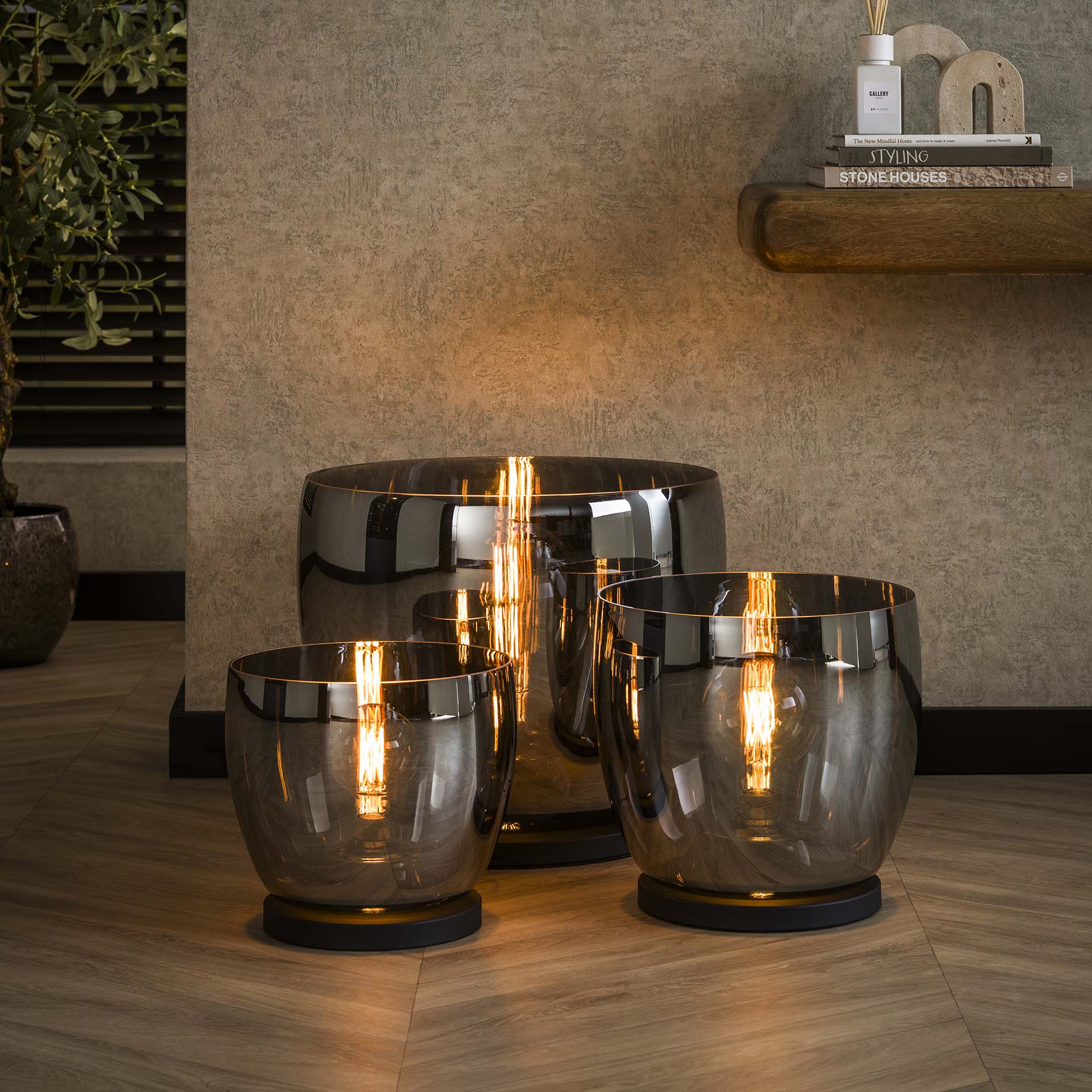 Vloerlamp UP XL / Smoke grey glas
