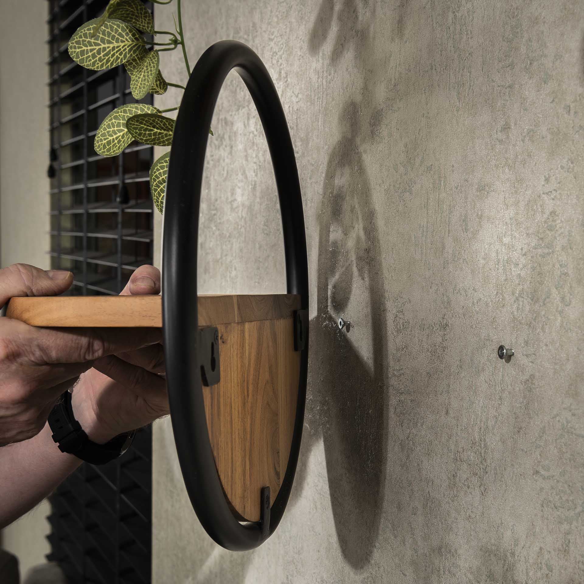 Wandschap round set/3 / Massief acacia naturel