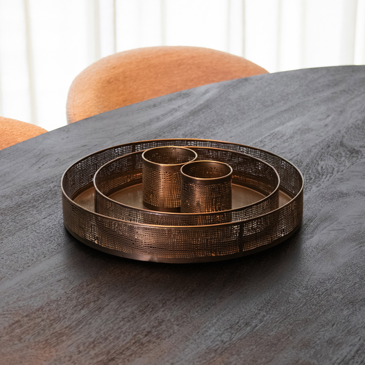 Dienbladen - Antiek goud - Metaal - One Size