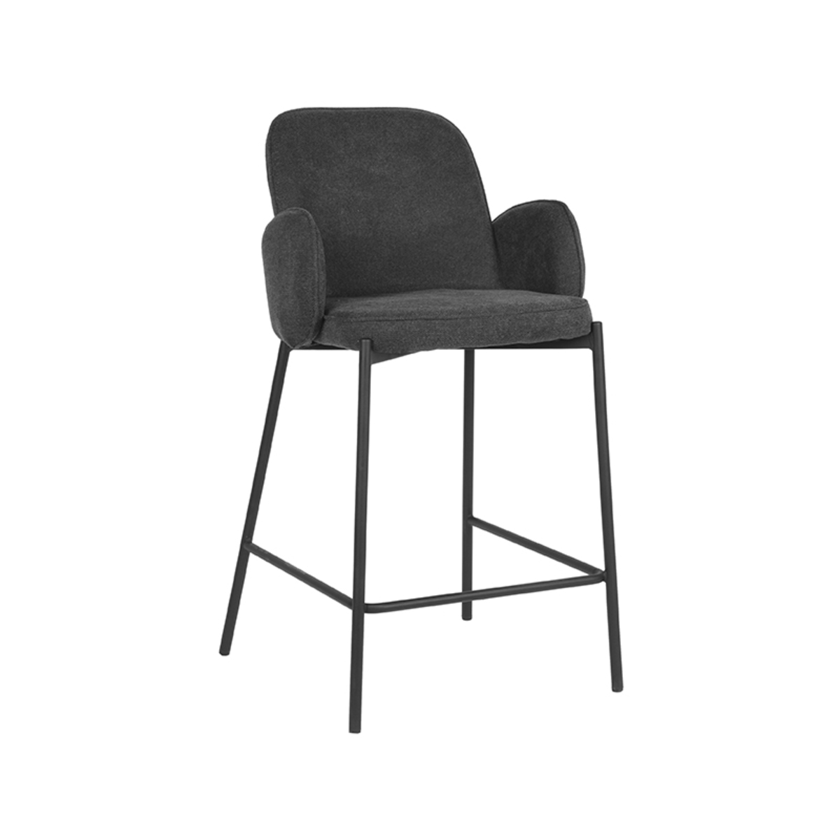 Set V 2 - D-MAXX Barkruk Jari - Antraciet - Weave - Zithoogte 65
