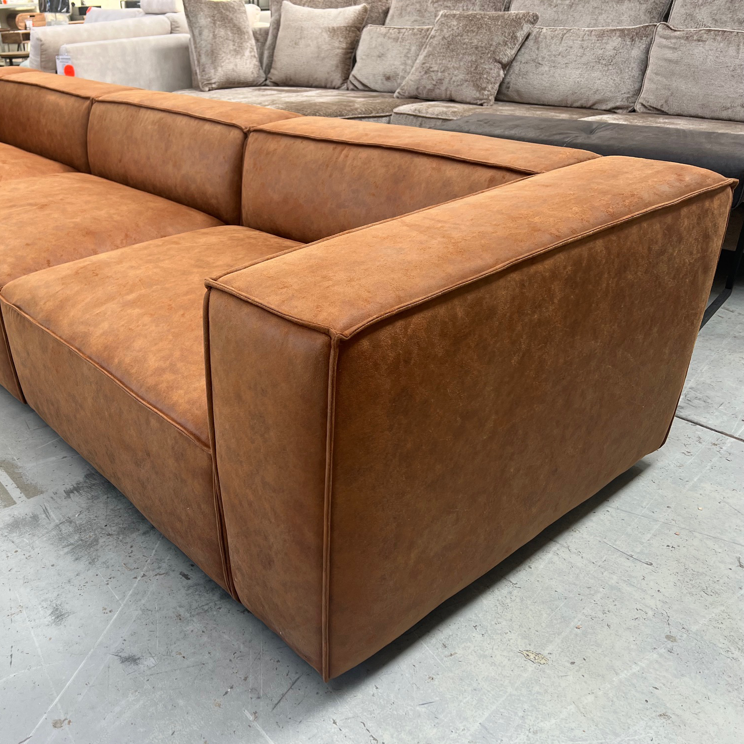 Showroommodel Bank Modular Cognac 3-zits, zelf afhalen