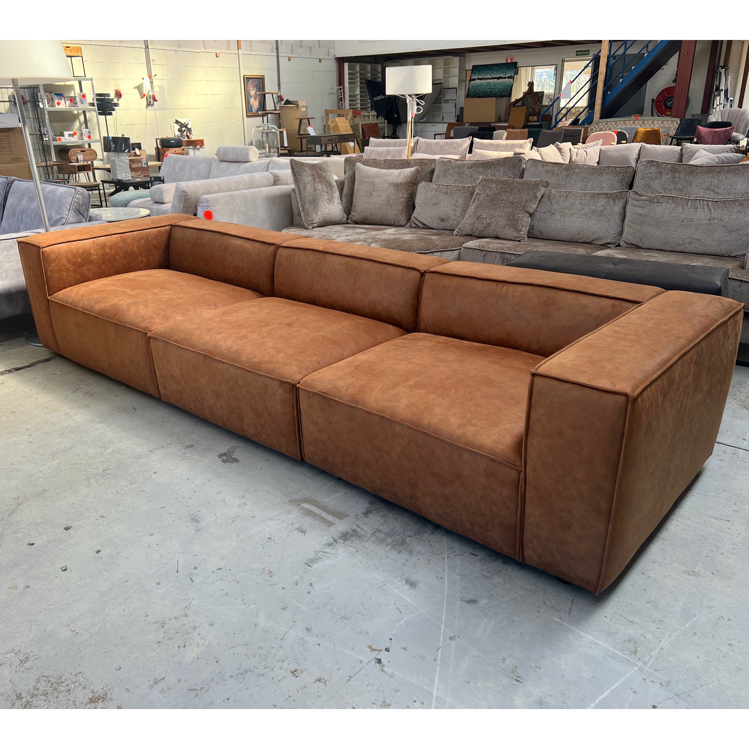 Showroommodel Bank Modular Cognac 3-zits, zelf afhalen