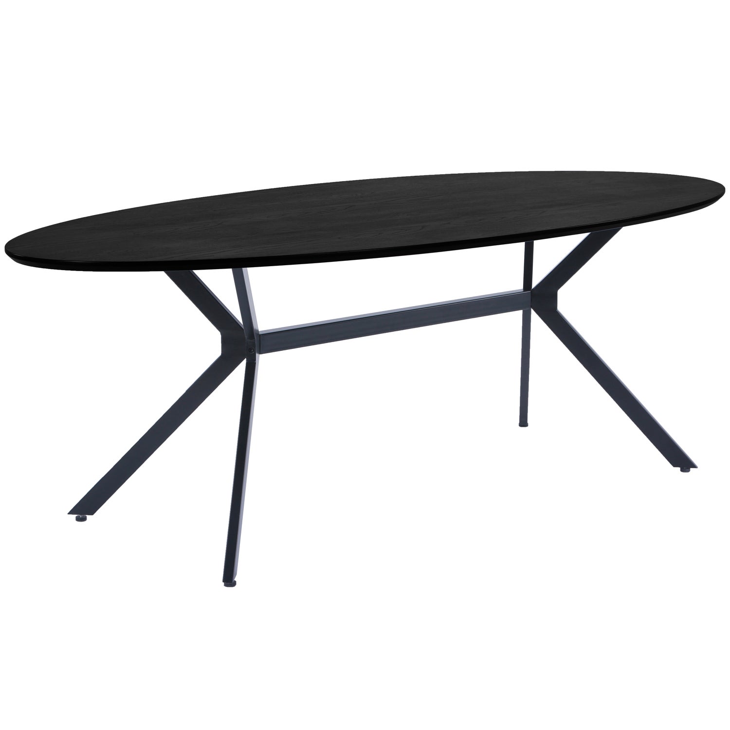 Showroommodel, zelf afhalen! Bruno Eettafel Ovaal Mdf Zwart 220x100cm