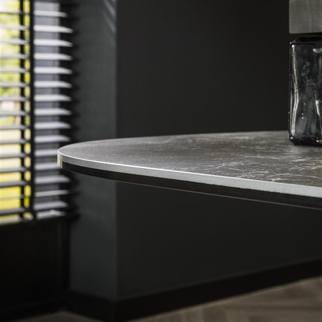 Showroommodel, zelf afhalen! Eetkamertafel 180 kolom ceramic / Ceramic natural black
