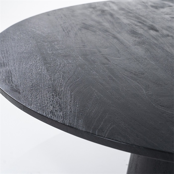 Showroommodel, zelf afhalen!  Eettafel Aron rond 130 - zwart