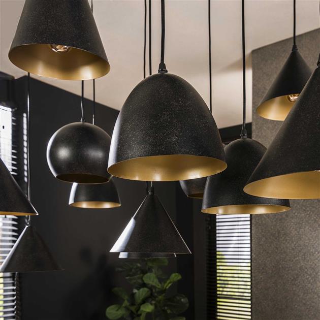 Showroommodel, zelf afhalen! Hanglamp 18L XXL metalen kap / Artic zwart