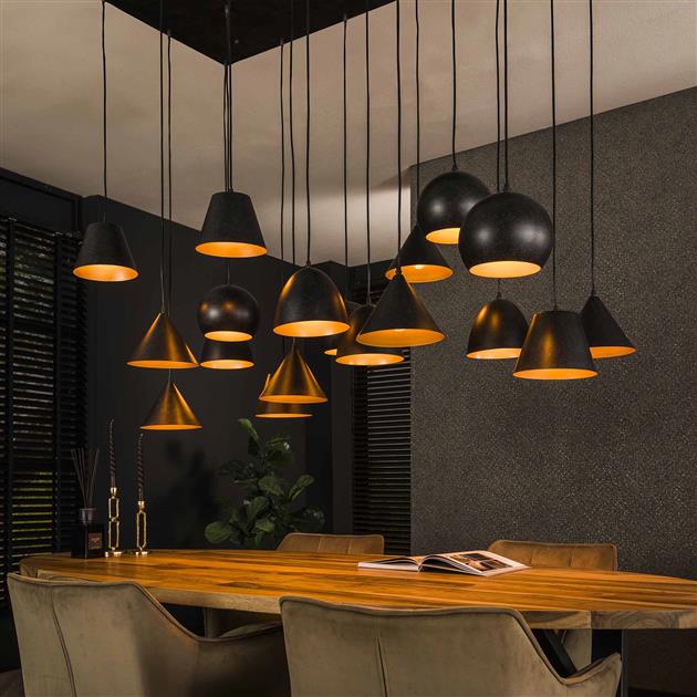 Showroommodel, zelf afhalen! Hanglamp 18L XXL metalen kap / Artic zwart