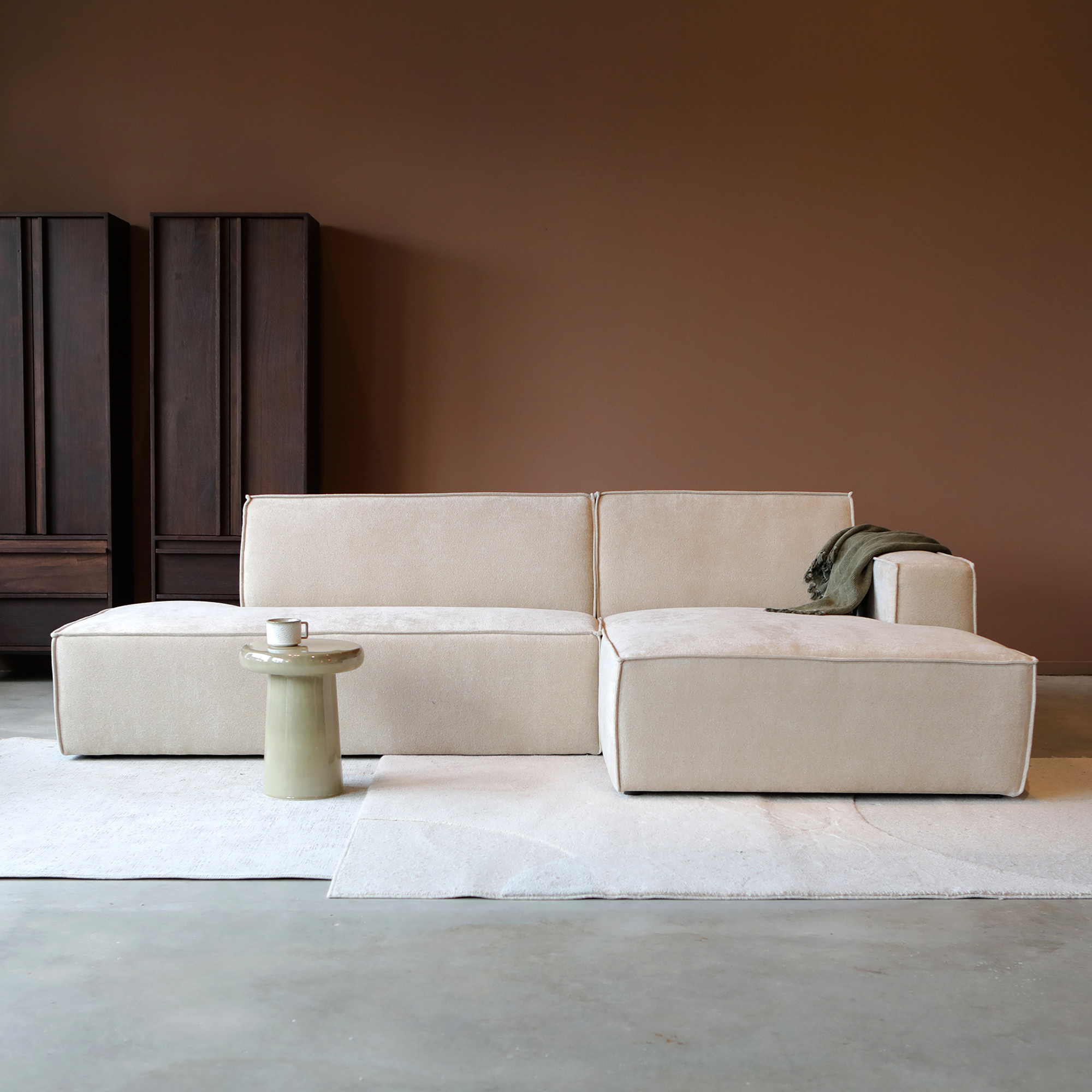 Showroommodel, zelf afhalen! Loungebank Enzo Rechts Linnen
