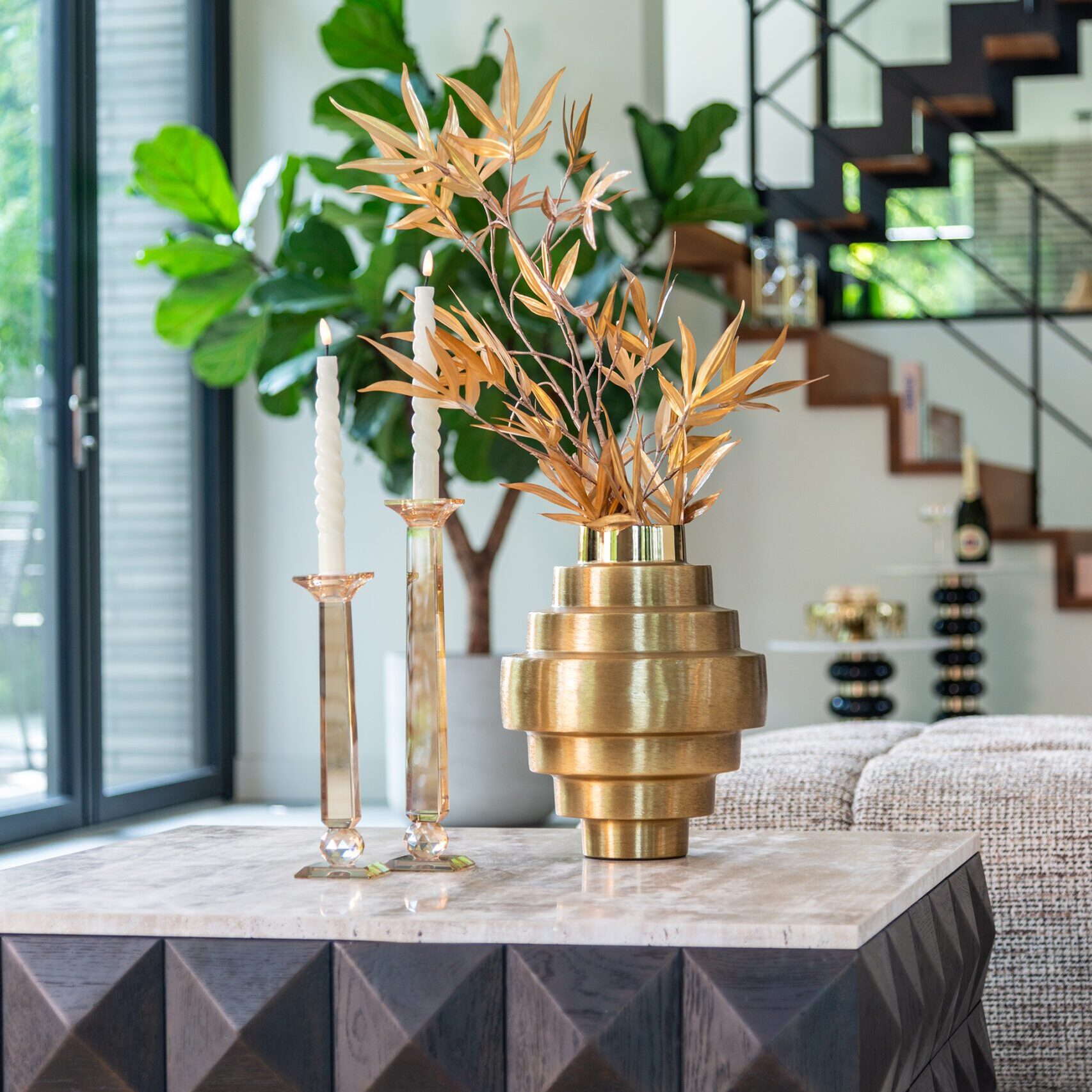Richmond Interiors Grote gouden vaas