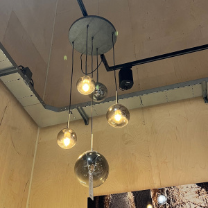 Showroommodel Hanglamp 5L bubble shaded getrapt / Oud zilver, zelf afhalen